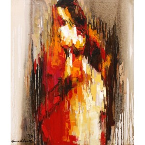 Mashkoor Raza, 30 x 36 Inch, Oil on Canvas, Abstract Painting, AC-MR-375